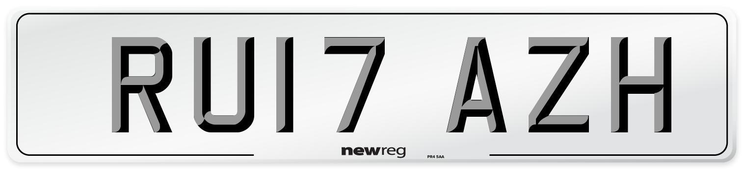 RU17 AZH Number Plate from New Reg